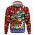 Croatia Christmas Hoodie with Santa Sleigh Presents and Red Checkered Crest - Wonder Print Shop
