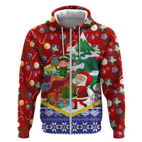 Croatia Christmas Hoodie with Santa Sleigh Presents and Red Checkered Crest - Wonder Print Shop