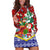 Croatia Christmas Hoodie Dress with Santa Sleigh Presents and Red Checkered Crest - Wonder Print Shop