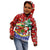 Croatia Christmas Kid Hoodie with Santa Sleigh Presents and Red Checkered Crest - Wonder Print Shop