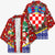 Croatia Christmas Kimono with Santa Sleigh Presents and Red Checkered Crest - Wonder Print Shop