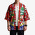 Croatia Christmas Kimono with Santa Sleigh Presents and Red Checkered Crest - Wonder Print Shop