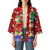 Croatia Christmas Kimono with Santa Sleigh Presents and Red Checkered Crest - Wonder Print Shop