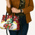 Croatia Christmas Leather Bag with Santa Sleigh Presents and Red Checkered Crest - Wonder Print Shop