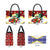 Croatia Christmas Leather Bag with Santa Sleigh Presents and Red Checkered Crest - Wonder Print Shop