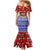 Croatia Christmas Mermaid Dress with Santa Sleigh Presents and Red Checkered Crest - Wonder Print Shop