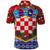 Croatia Christmas Polo Shirt with Santa Sleigh Presents and Red Checkered Crest - Wonder Print Shop