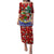 Croatia Christmas Puletasi with Santa Sleigh Presents and Red Checkered Crest - Wonder Print Shop