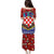 Croatia Christmas Puletasi with Santa Sleigh Presents and Red Checkered Crest - Wonder Print Shop