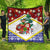 Croatia Christmas Quilt with Santa Sleigh Presents and Red Checkered Crest - Wonder Print Shop