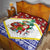 Croatia Christmas Quilt with Santa Sleigh Presents and Red Checkered Crest - Wonder Print Shop