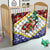 Croatia Christmas Quilt with Santa Sleigh Presents and Red Checkered Crest - Wonder Print Shop