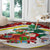 Croatia Christmas Round Carpet with Santa Sleigh Presents and Red Checkered Crest - Wonder Print Shop