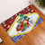 Croatia Christmas Rubber Doormat with Santa Sleigh Presents and Red Checkered Crest - Wonder Print Shop