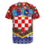 Croatia Christmas Rugby Jersey with Santa Sleigh Presents and Red Checkered Crest - Wonder Print Shop
