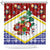 Croatia Christmas Shower Curtain with Santa Sleigh Presents and Red Checkered Crest - Wonder Print Shop