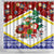 Croatia Christmas Shower Curtain with Santa Sleigh Presents and Red Checkered Crest - Wonder Print Shop