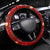 Croatia Christmas Steering Wheel Cover with Santa Sleigh Presents and Red Checkered Crest - Wonder Print Shop