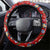 Croatia Christmas Steering Wheel Cover with Santa Sleigh Presents and Red Checkered Crest - Wonder Print Shop