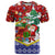 Croatia Christmas T Shirt with Santa Sleigh Presents and Red Checkered Crest - Wonder Print Shop