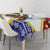Croatia Christmas Tablecloth with Santa Sleigh Presents and Red Checkered Crest - Wonder Print Shop