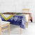Croatia Christmas Tablecloth with Santa Sleigh Presents and Red Checkered Crest - Wonder Print Shop