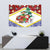 Croatia Christmas Tapestry with Santa Sleigh Presents and Red Checkered Crest - Wonder Print Shop