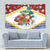 Croatia Christmas Tapestry with Santa Sleigh Presents and Red Checkered Crest - Wonder Print Shop