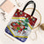 Croatia Christmas Tote Bag with Santa Sleigh Presents and Red Checkered Crest - Wonder Print Shop