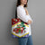 Croatia Christmas Tote Bag with Santa Sleigh Presents and Red Checkered Crest - Wonder Print Shop
