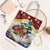 Croatia Christmas Tote Bag with Santa Sleigh Presents and Red Checkered Crest - Wonder Print Shop