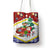Croatia Christmas Tote Bag with Santa Sleigh Presents and Red Checkered Crest - Wonder Print Shop