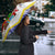 Croatia Christmas Umbrella with Santa Sleigh Presents and Red Checkered Crest - Wonder Print Shop