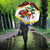 Croatia Christmas Umbrella with Santa Sleigh Presents and Red Checkered Crest - Wonder Print Shop