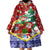 Croatia Christmas Wearable Blanket Hoodie with Santa Sleigh Presents and Red Checkered Crest - Wonder Print Shop