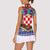 Croatia Christmas Women Sleeveless Polo Shirt with Santa Sleigh Presents and Red Checkered Crest - Wonder Print Shop
