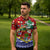 Croatia Christmas Zipper Polo Shirt with Santa Sleigh Presents and Red Checkered Crest - Wonder Print Shop