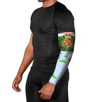 Wales Christmas Arm Sleeves with Red Dragon Gift and Holiday Crest Snow Scene - Wonder Print Shop