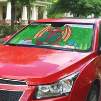 Wales Christmas Auto Sun Shade with Red Dragon Gift and Holiday Crest Snow Scene - Wonder Print Shop