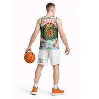 Wales Christmas Basketball Jersey with Red Dragon Gift and Holiday Crest Snow Scene - Wonder Print Shop