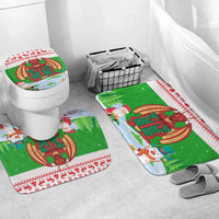 Wales Christmas Bathroom Set with Red Dragon Gift and Holiday Crest Snow Scene - Wonder Print Shop