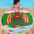 Wales Christmas Beach Blanket with Red Dragon Gift and Holiday Crest Snow Scene - Wonder Print Shop