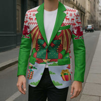 Wales Christmas Blazer with Red Dragon Gift and Holiday Crest Snow Scene - Wonder Print Shop