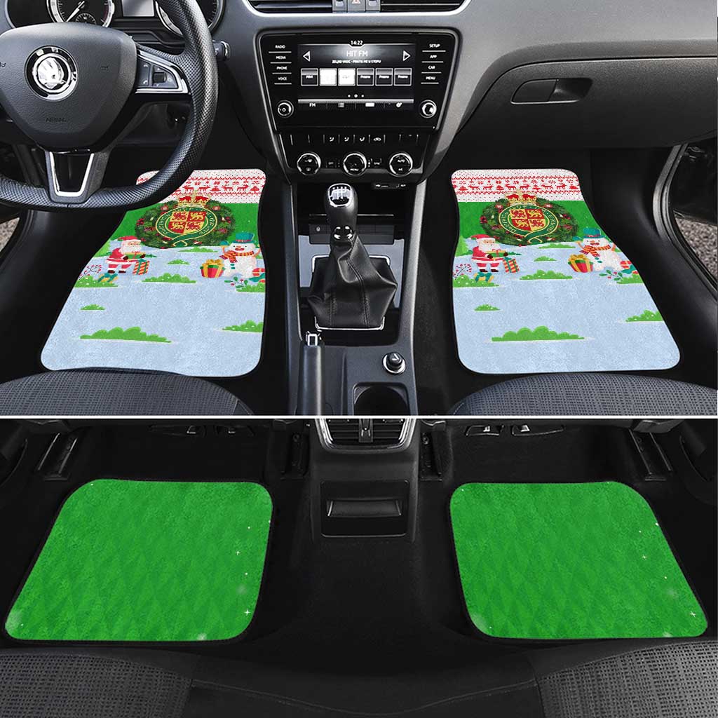 Wales Christmas Car Mats with Red Dragon Gift and Holiday Crest Snow Scene - Wonder Print Shop