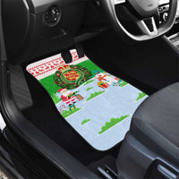 Wales Christmas Car Mats with Red Dragon Gift and Holiday Crest Snow Scene - Wonder Print Shop