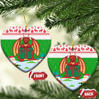 Wales Christmas Ceramic Ornament with Red Dragon Gift and Holiday Crest Snow Scene - Wonder Print Shop