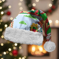 Wales Christmas Santa Hat with Red Dragon Gift and Holiday Crest Snow Scene - Wonder Print Shop