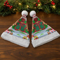 Wales Christmas Santa Hat with Red Dragon Gift and Holiday Crest Snow Scene - Wonder Print Shop