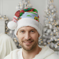 Wales Christmas Santa Hat with Red Dragon Gift and Holiday Crest Snow Scene - Wonder Print Shop