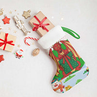 Wales Christmas Stocking with Red Dragon Gift and Holiday Crest Snow Scene - Wonder Print Shop